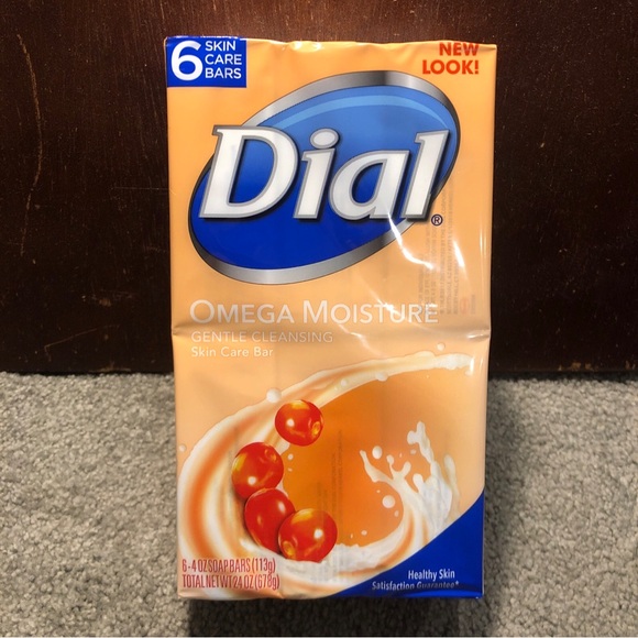 Dial Omega Moisture Sea Berries Glycerin Bar Soap for Healthy & Soft Skin 6-Pack - Picture 1 of 7